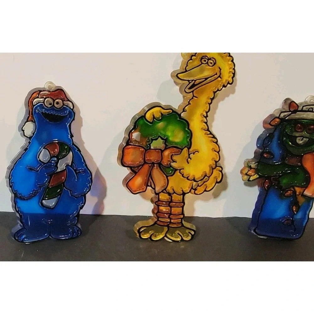 Vintage Sesame Street Christmas Ornaments Muppets‎ Inc Big Bird Earnie Oscar 3